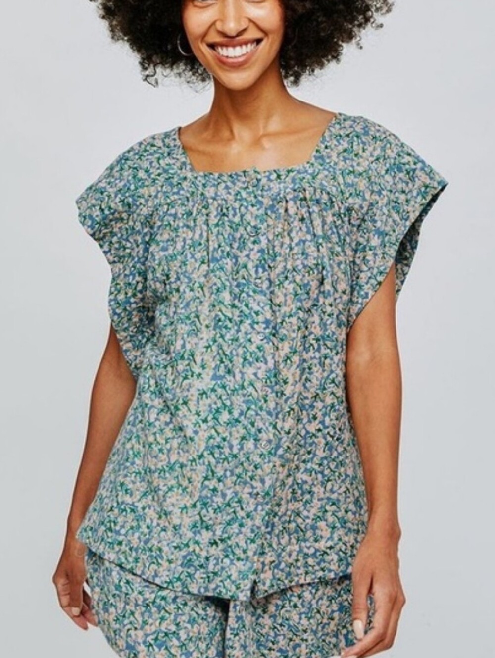 Mirth Pueblo Top- Blueberry Size Small